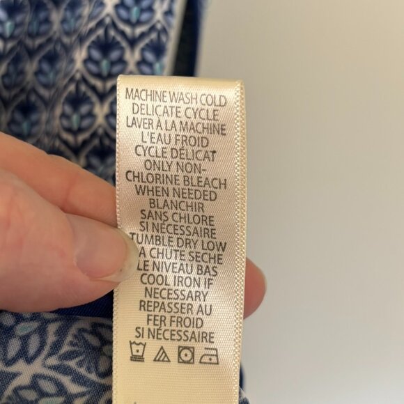 Max Studio Sleeveless Blue and White Print Stretch Wrap Dress, Size XS - Picture 6 of 13